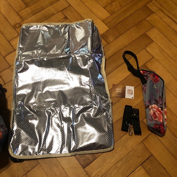 Gray Floral Diaper Bag/Backpack - Picture 15 of 16